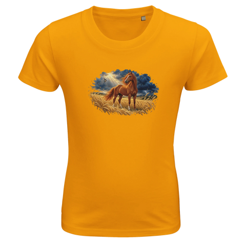 Fuchs im Weizenfeld vor dem Gewitter – Kinder-T-Shirt Bio