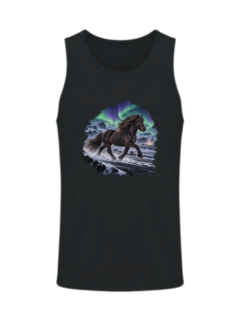 Islandpferd unter Polarlicht – Herren-Tank-Top