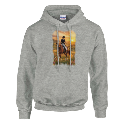 Sonnenaufgang auf der Blumenwiese – Hoodie