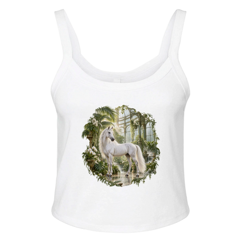 Weißes Pferd im viktorianischen Glashaus – Ripp-Tank-Top