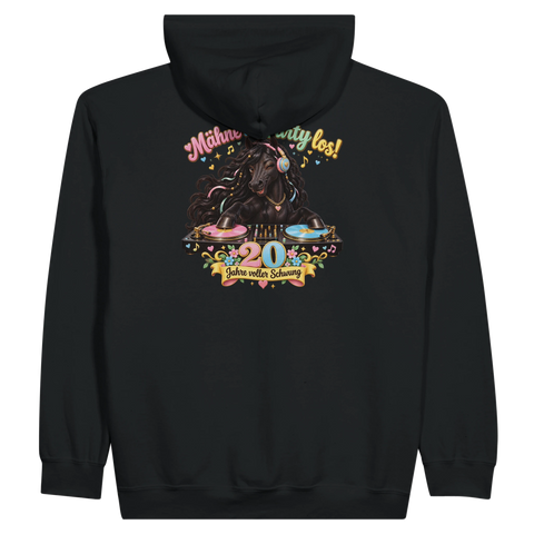 Mähne an, Party los! – Zip-Hoodie mit Rückendruck
