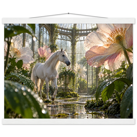 Schimmel im Glashaus der Riesenblüten – Poster mit Leisten 40×50 cm