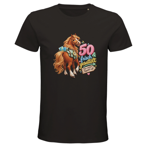 50 und frisch gesattelt – Bio-T-Shirt Herren