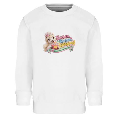 Kuchen, Kerzen, Lieblingspony! (10 Jahre) – Kinder-Pullover