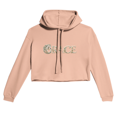 Grace – Schimmel in der Blütenschrift – Cropped Hoodie