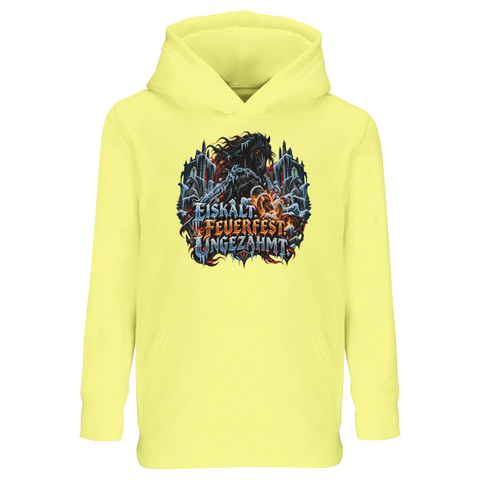 Eiskalt. Feuerfest. Ungezähmt. – Kinder-Hoodie