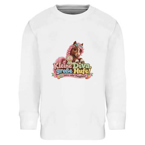 Kleine Diva, große Hufe! (8 Jahre) – Kinder-Pullover