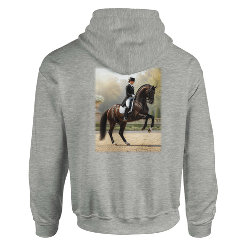 Piaffe im Morgenlicht – Hoodie mit Rückendruck