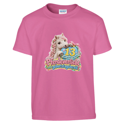 Pferdeverliebt und geburtstagsbereit! (13 Jahre) – Kinder-T-Shirt