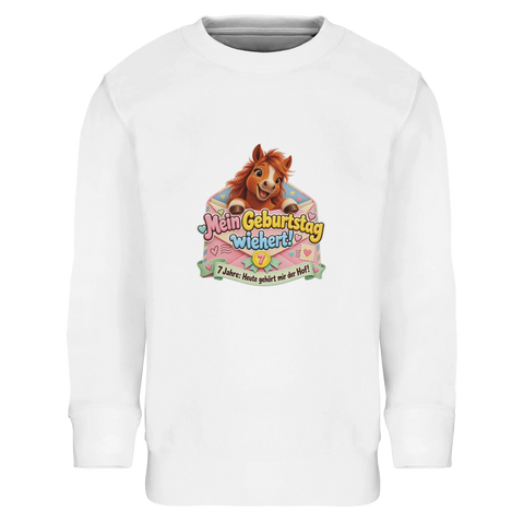 Mein Geburtstag wiehert! (7 Jahre) – Kinder-Pullover