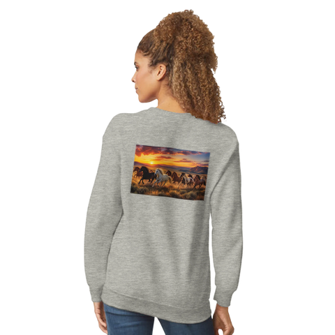 Herde im Abendrot – Pullover mit Rückendruck