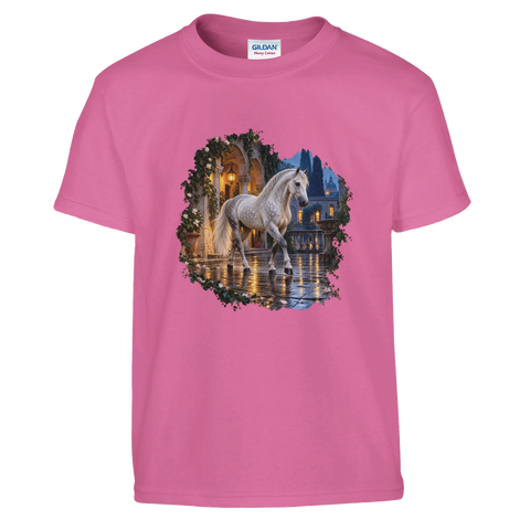 Lipizzaner im venezianischen Regenhof – Kinder-T-Shirt