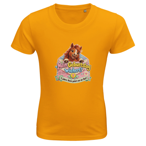 Mein Geburtstag wiehert! (7 Jahre) – Kinder-T-Shirt Bio