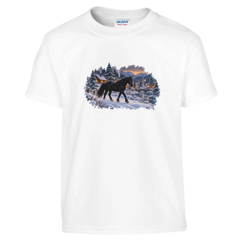 Rappe im verschneiten Bergdorf – Kinder-T-Shirt