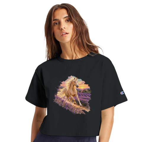 Palomino im Lavendelabend – Crop-Top