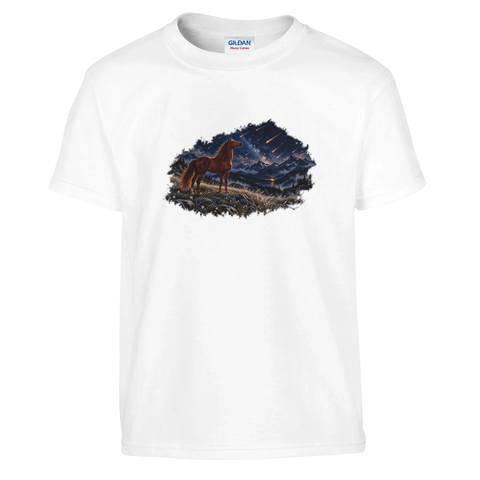 Fuchs unter Sternschnuppen – Kinder-T-Shirt