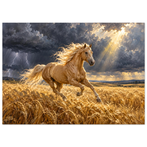 Palomino im Weizensturm – Forex-Bild 50×70 cm