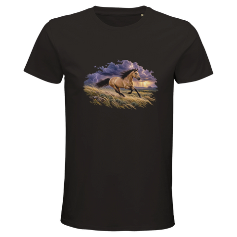 Buckskin im Prärie-Gewitter – Bio-T-Shirt Herren