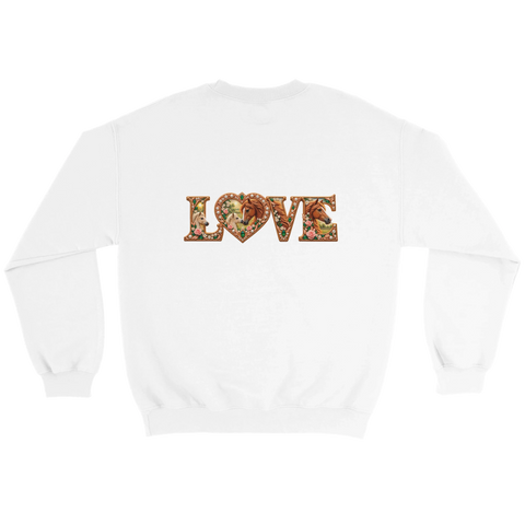 Love – Stute und Fohlen in Rosé – Pullover mit Rückendruck