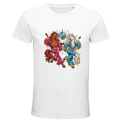 Disco-Pferde im Glitzeranzug – Bio-T-Shirt Herren