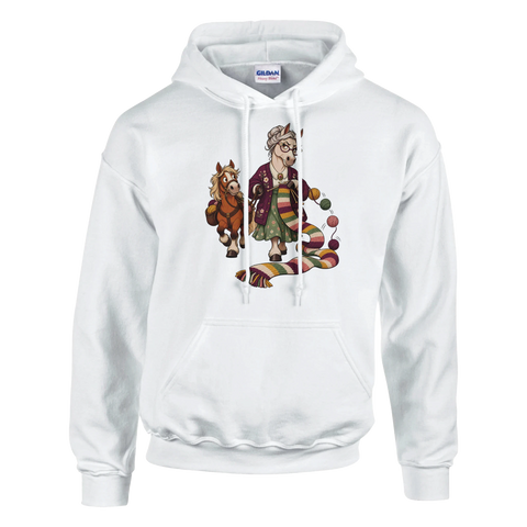 Strickende Oma-Stute mit Pony – Hoodie