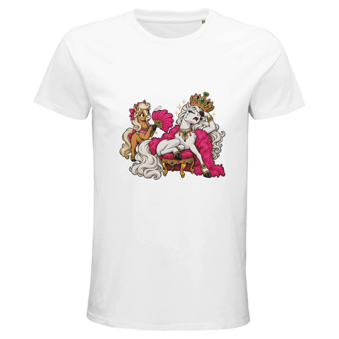 Diva-Stute mit Krone und Fohlen – Bio-T-Shirt Herren