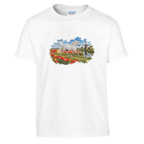 Schimmel im Tulpenfeld – Kinder-T-Shirt