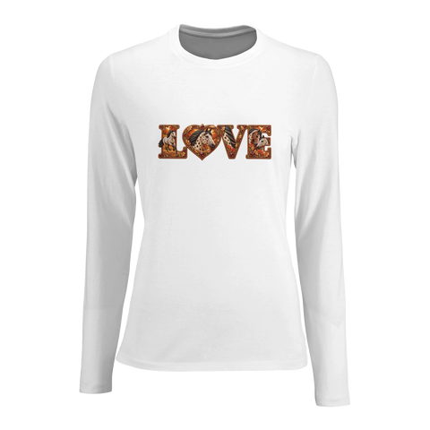 Love – Appaloosa im Herbstlaub – Damen-Langarmshirt
