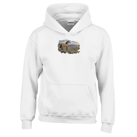 Buckskin über dem Salbeital – Kinder-Hoodie