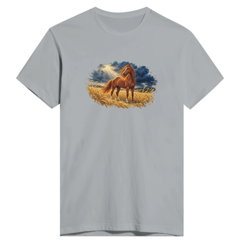 Fuchs im Weizenfeld vor dem Gewitter – Herren-T-Shirt