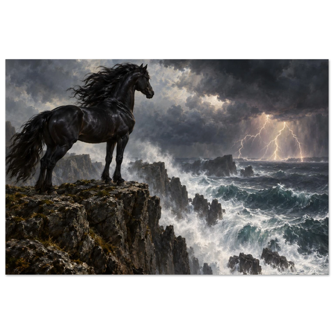 Rappe auf der Sturmklippe – Kunstdruck 60×90 cm