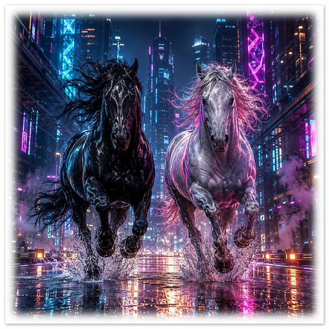 Neonstadt bei Nacht – Poster