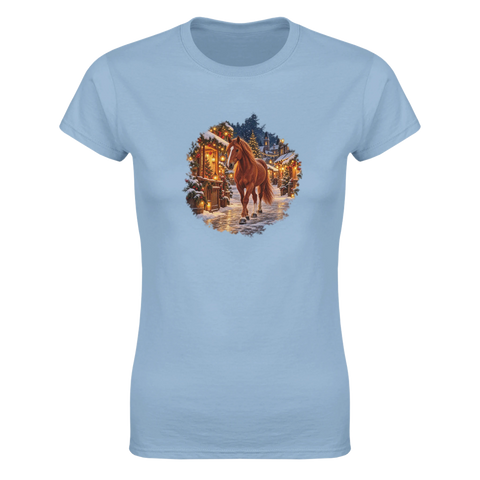 Fuchs auf dem Weihnachtsmarkt – Damen-T-Shirt