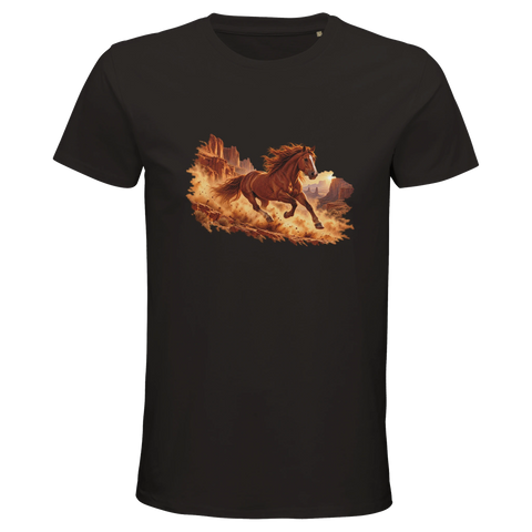Mustang im roten Canyon – Bio-T-Shirt Herren