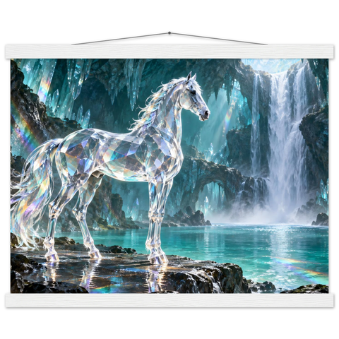 Gläsernes Pferd am Smaragdfall – Poster mit Leisten 40×50 cm