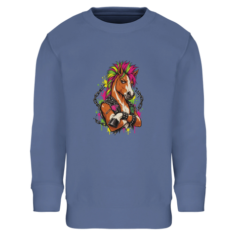 Punk-Pferd mit Irokese – Kinder-Pullover