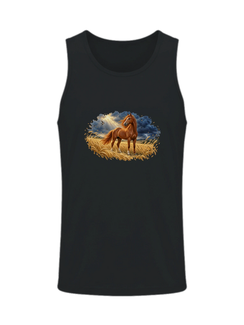 Fuchs im Weizenfeld vor dem Gewitter – Herren-Tank-Top
