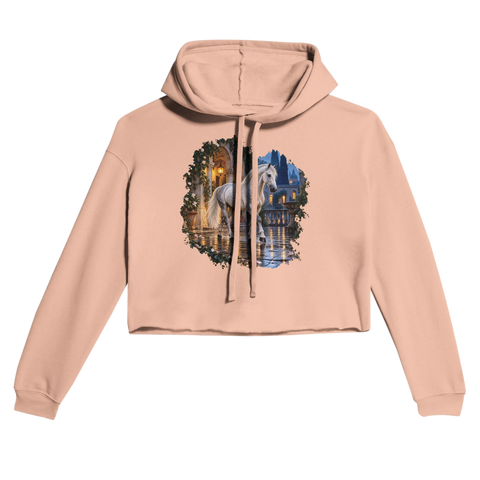 Lipizzaner im venezianischen Regenhof – Cropped Hoodie