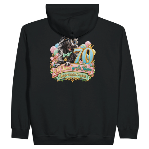 70 Jahre, große Klasse – Zip-Hoodie mit Rückendruck