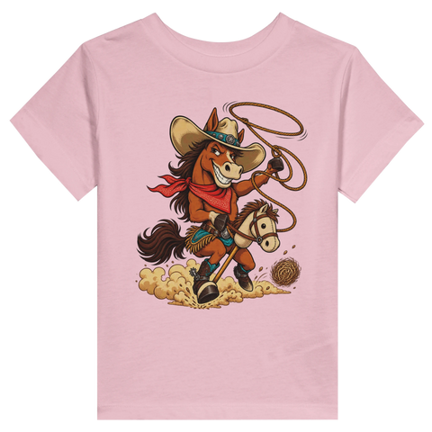 Cowboy auf dem Steckenpferd – Kleinkind-T-Shirt