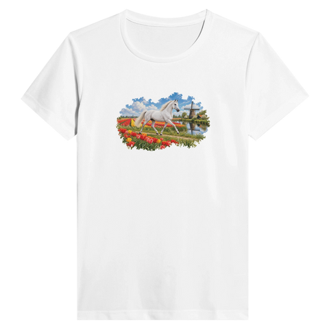 Schimmel im Tulpenfeld – Performance-Shirt Damen