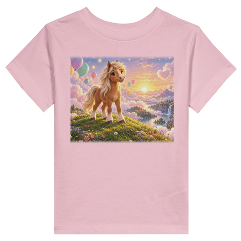 Wolkenpony mit bunten Ballons – Kleinkind-T-Shirt