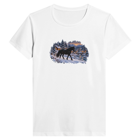 Rappe im verschneiten Bergdorf – Performance-Shirt Damen