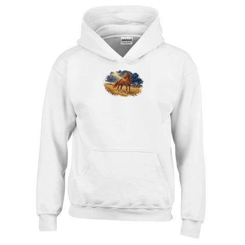 Fuchs im Weizenfeld vor dem Gewitter – Kinder-Hoodie
