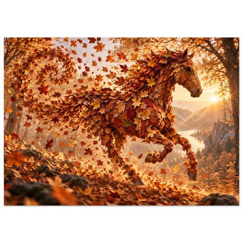 Pferd aus Herbstlaub – Forex-Bild 50×70 cm