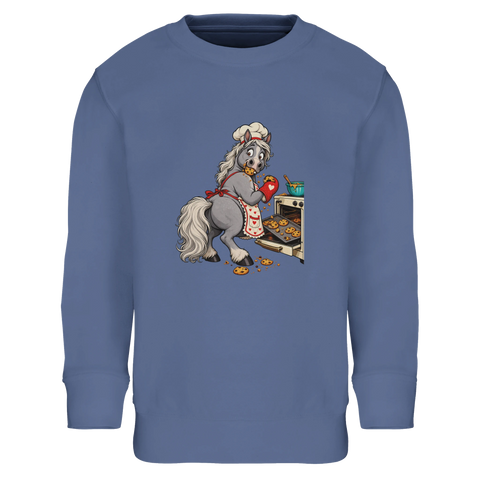 Backendes Pferd mit Keksen – Kinder-Pullover