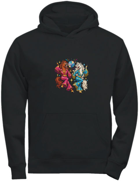 Disco-Pferde im Glitzeranzug – Kinder-Hoodie Tee Jays
