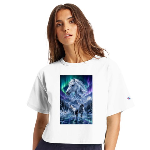 Aurora auf dem Eissee – Crop-Top
