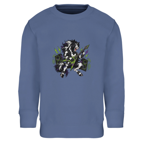 Heavy-Metal-Pferd mit Gitarre – Kinder-Pullover