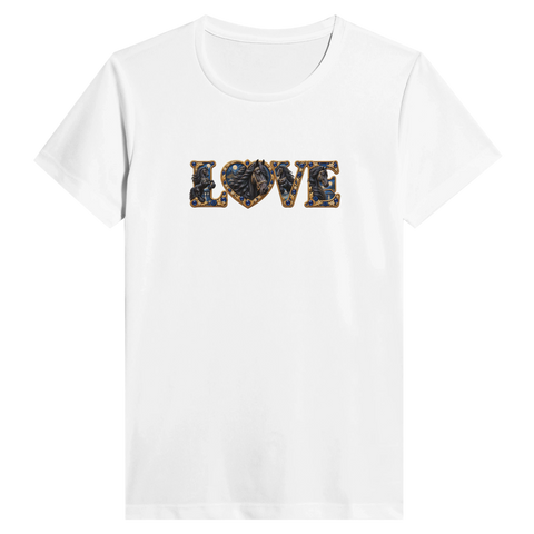 Love – Friese in Saphirblau – Performance-Shirt Damen